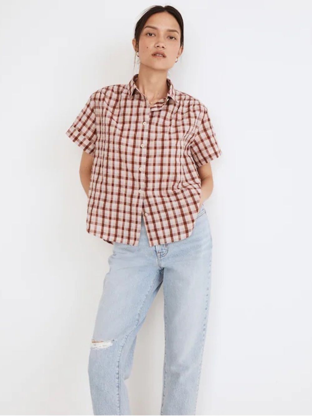 Madewell Seersucker Baybrook Shirt in Plaid
